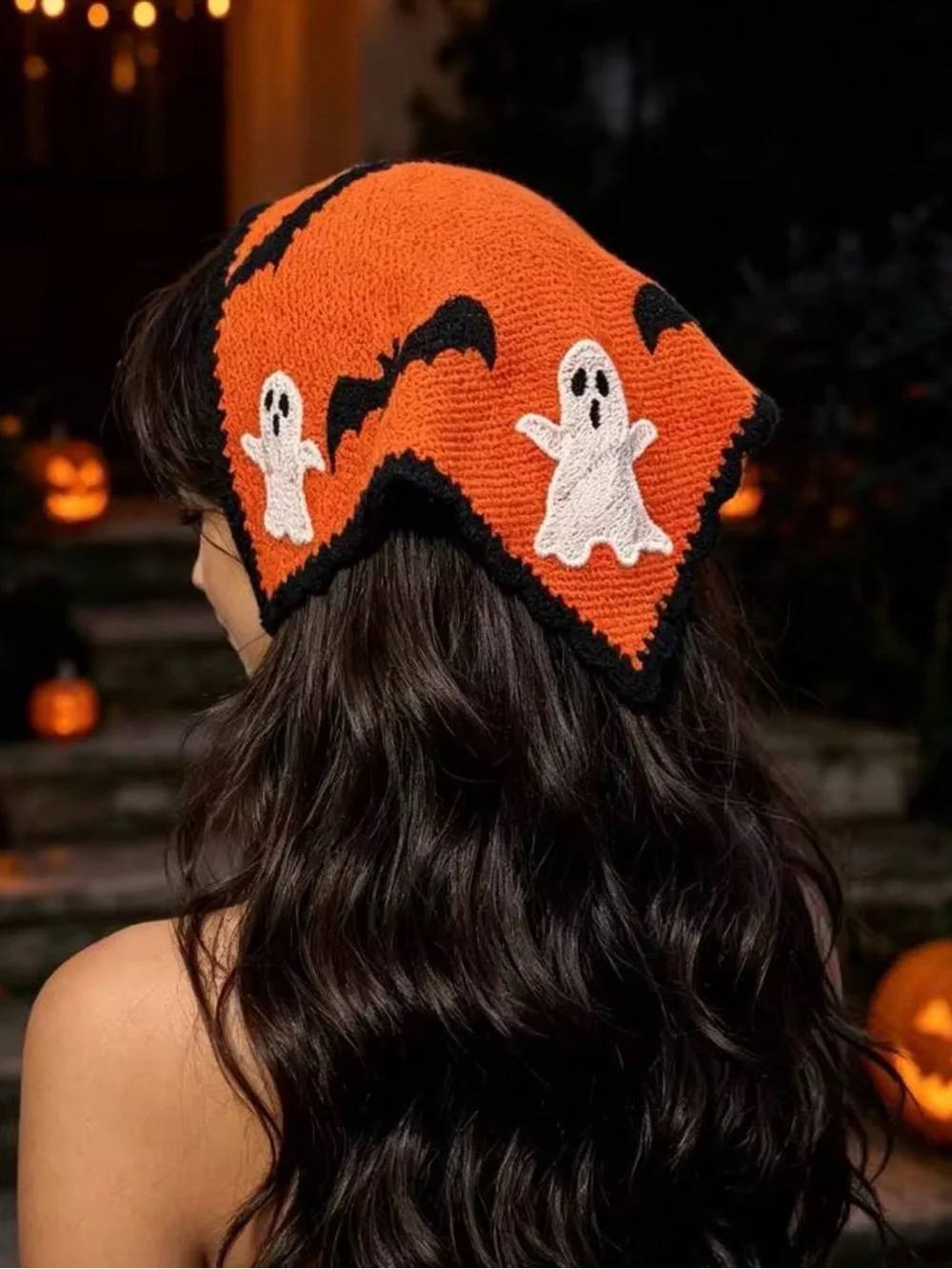 NWT ⚜️🖤⚜️ Piper K Ghost Crochet Head Scarf Bandana
